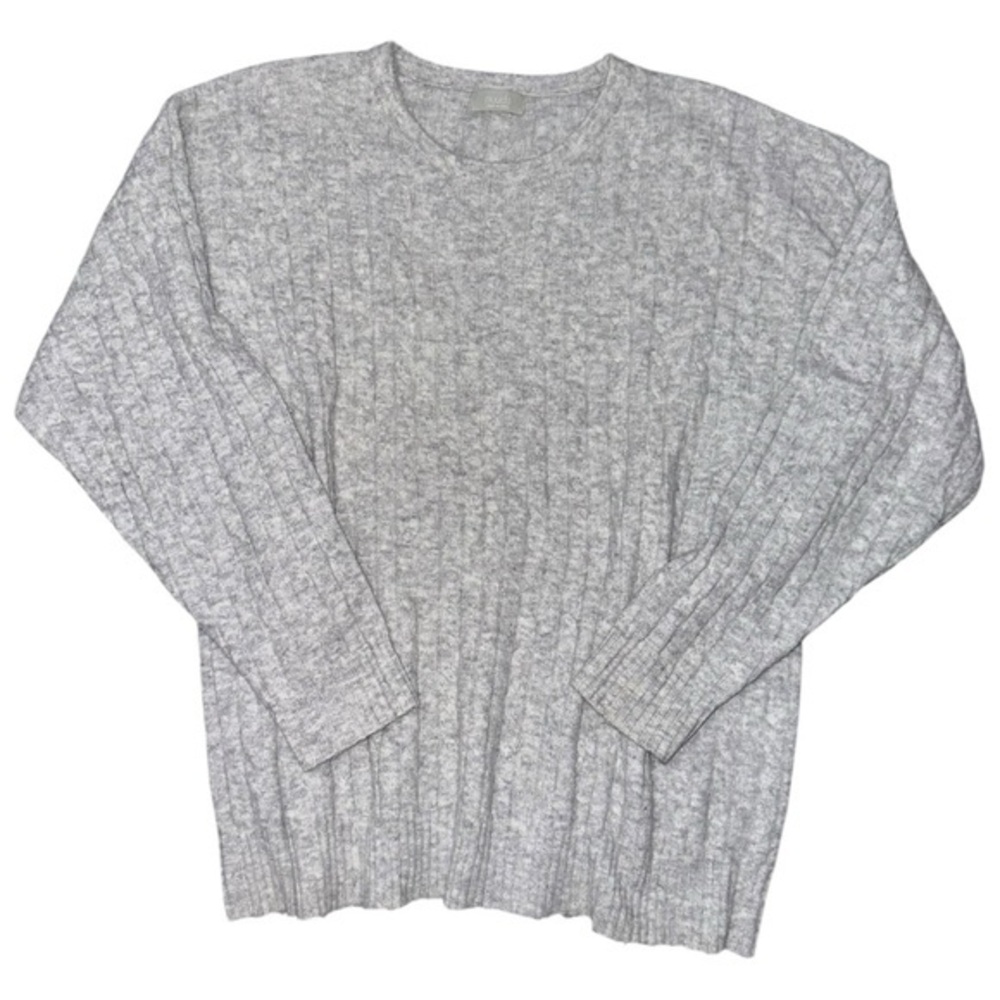NUUDS Women’s Size L Heather Gray Cozy Knit Oversized Cable Knit Sweater